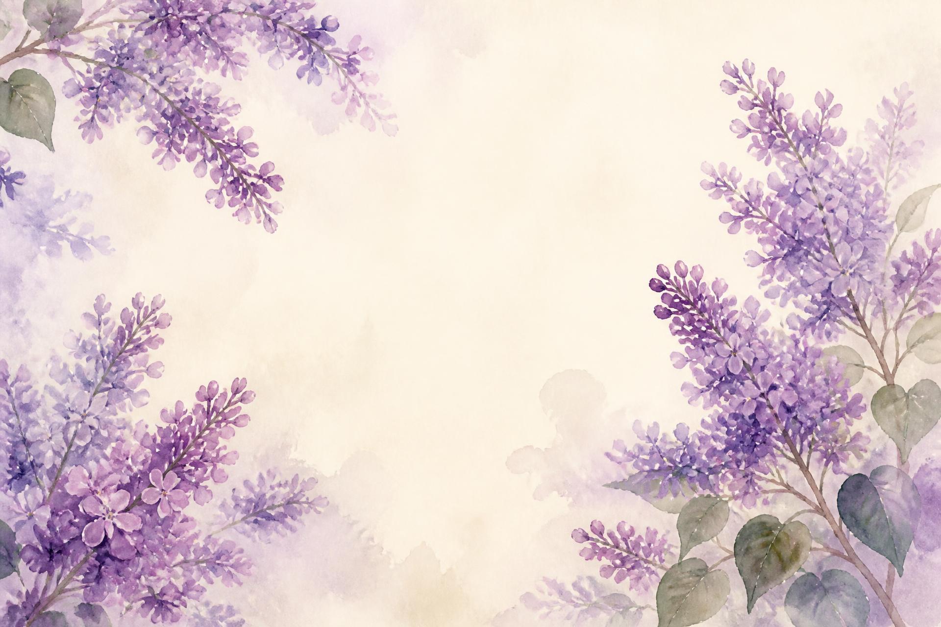 Watercolour lilac blossoms